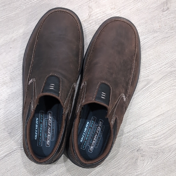 Skechers Men's Segment The Search Slip-On Loafers Dark Brown Size 12 Extra Wide - Picture 3 of 6